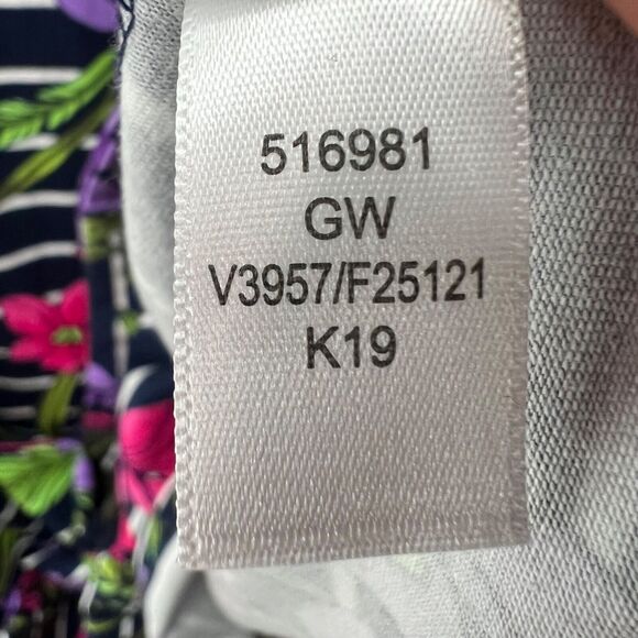 Lands End Dress XL Floral Striped - Picture 14 of 15